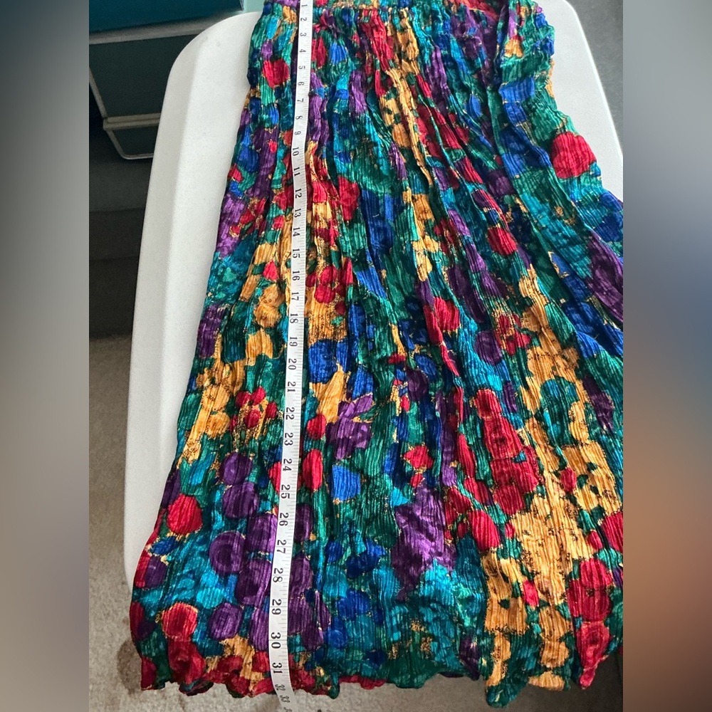 Floral Multicolor Pleated Skirt